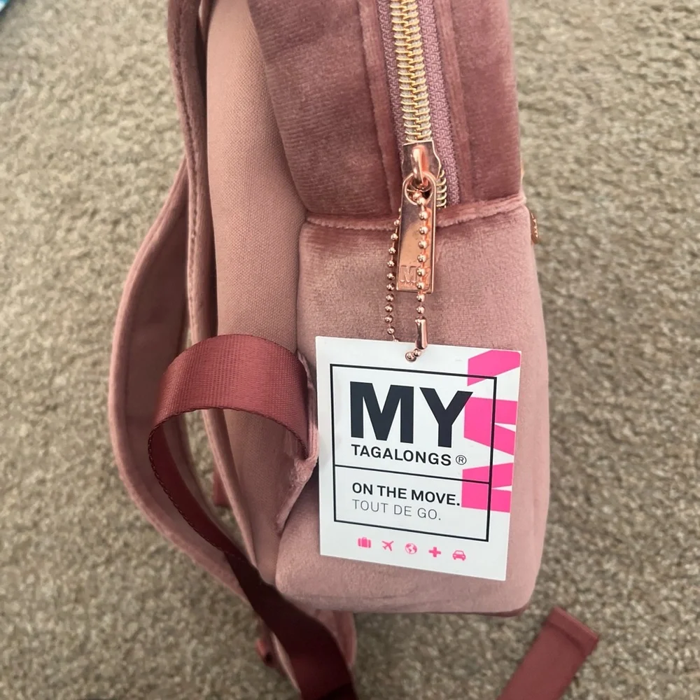 MYTAGALONGS Blush Velvet Backpack